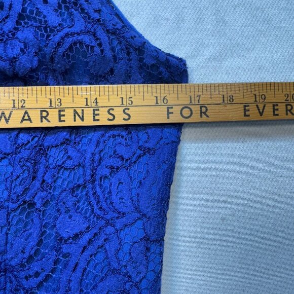 Jasmine Women's Chiffon Lace Bridesmaid A Line Dress Halter Neck Size 6 Blue - Picture 8 of 12